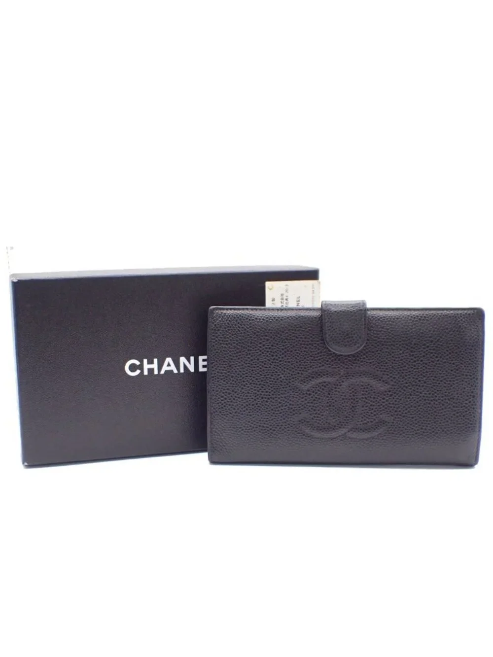 Chanel CC Bifold Wallet Black Caviar Leather